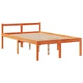 Miniatyrbilde 9 av 11: vidaXL Seng med bokhylle uten madrass voksbrun 120x200 cm heltre furu