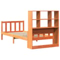 Miniatyrbilde 7 av 11: vidaXL Seng med bokhylle uten madrass voksbrun 90x190 cm heltre