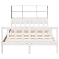 Miniatyrbilde 5 av 11: vidaXL Seng med bokhylle uten madrass hvit 150x200 cm heltre furu