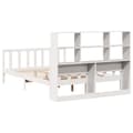 Miniatyrbilde 7 av 11: vidaXL Seng med bokhylle uten madrass hvit 150x200 cm heltre furu