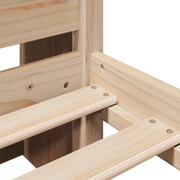 vidaXL Seng med bokhylle uten madrass 135x190 cm heltre furu