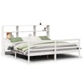 Miniatyrbilde 3 av 11: vidaXL Seng med bokhylle uten madrass hvit 180x200 cm heltre furu