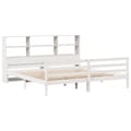 Miniatyrbilde 4 av 11: vidaXL Seng med bokhylle uten madrass hvit 180x200 cm heltre furu