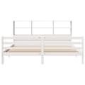 Miniatyrbilde 5 av 11: vidaXL Seng med bokhylle uten madrass hvit 180x200 cm heltre furu