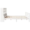 Miniatyrbilde 6 av 11: vidaXL Seng med bokhylle uten madrass hvit 180x200 cm heltre furu