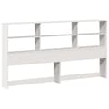 Miniatyrbilde 8 av 11: vidaXL Seng med bokhylle uten madrass hvit 180x200 cm heltre furu