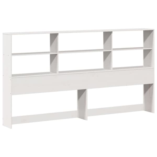 vidaXL Seng med bokhylle uten madrass hvit 180x200 cm heltre furu