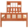 Miniatyrbilde 5 av 11: vidaXL Seng med bokhylle uten madrass voksbrun 75x190 cm heltre furu