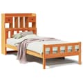 Miniatyrbilde 1 av 11: vidaXL Seng med bokhylle uten madrass voksbrun 75x190 cm heltre furu