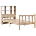 Miniatyrbilde 4 av 11: vidaXL Seng med bokhylle uten madrass 100x200 cm heltre furu