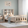 Miniatyrbilde 2 av 11: vidaXL Seng med bokhylle uten madrass 100x200 cm heltre furu