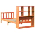 Miniatyrbilde 7 av 11: vidaXL Seng med bokhylle uten madrass voksbrun 75x190 cm heltre