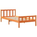 Miniatyrbilde 9 av 11: vidaXL Seng med bokhylle uten madrass voksbrun 75x190 cm heltre