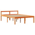 Miniatyrbilde 9 av 11: vidaXL Seng med bokhylle uten madrass voksbrun 150x200 cm heltre