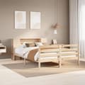 Miniatyrbilde 2 av 11: vidaXL Seng med bokhylle uten madrass 120x200 cm heltre furu
