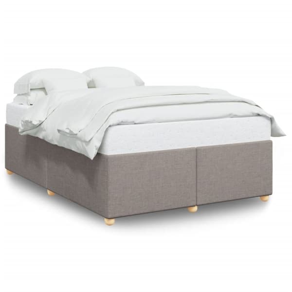 Sängram utan madrass taupe 140x190 cm tyg
