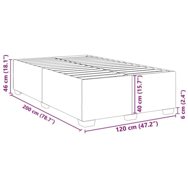 Sängram utan madrass mörkgrå 120x200 cm tyg