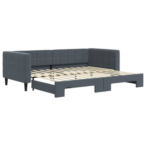 Dagbädd utdragbar mörkgrå 90x200 cm sammet
