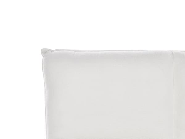 Dobbeltseng Hvit Boucle-Polstring 180 x 200 cm Lamellbunn med Tykk Polstret Hodegavl Fotbrett Moderne Stil Soverom