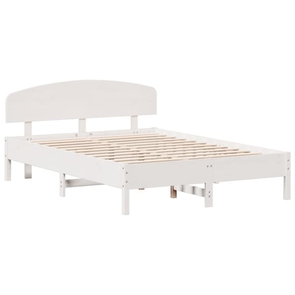 Sängram utan madrass vit 120x200 cm massiv furu