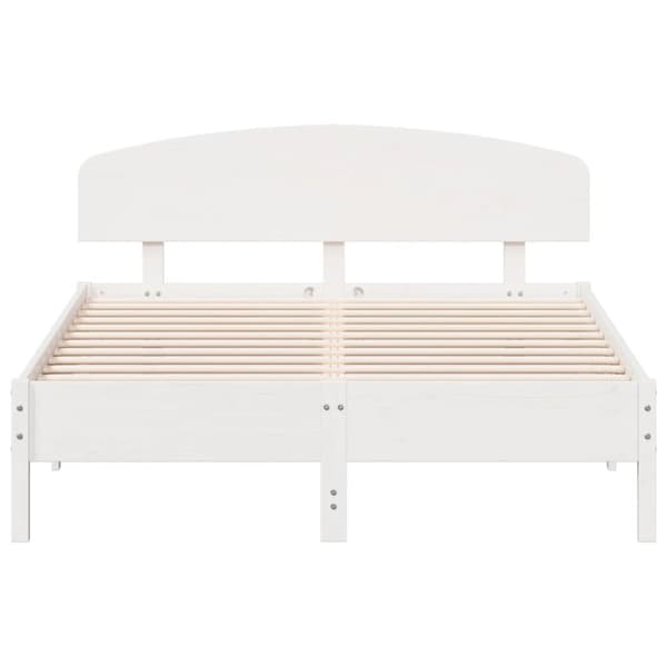 Sängram utan madrass vit 120x200 cm massiv furu