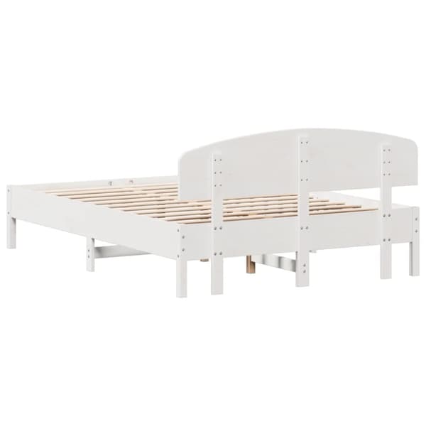 Sängram utan madrass vit 120x200 cm massiv furu