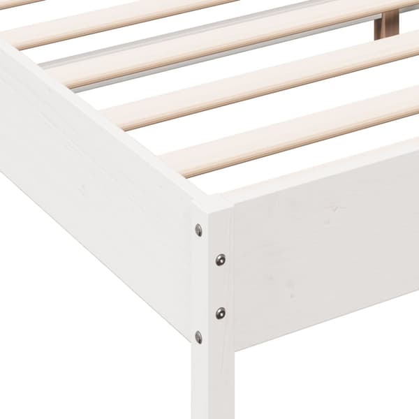 Sängram utan madrass vit 120x200 cm massiv furu