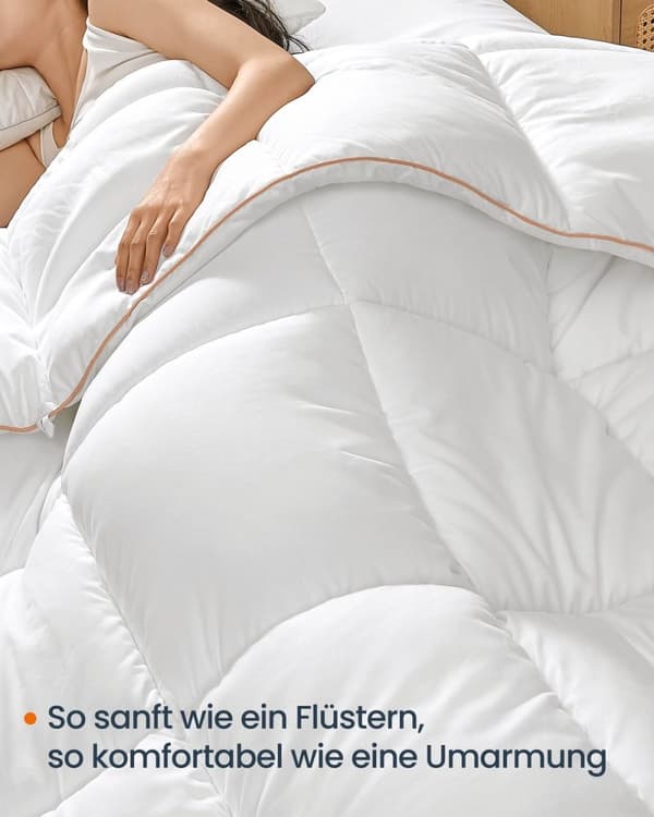 Rootz Cloud White Duvet - Täcke - Sängöverdrag - Andas mikrofiber - Polyesterfiber - 200 cm x 200 cm - 8 öglor - Lätt - 2,4 kg