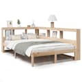 Miniatyrbilde 3 av 11: vidaXL Seng med bokhylle uten madrass 120x190 cm heltre furu