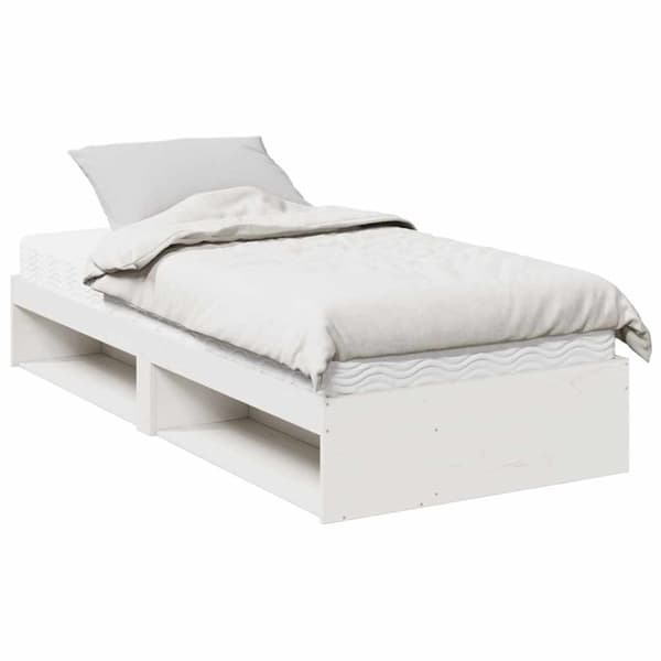 vidaXL daybed med madras 90x200 cm massivt fyrretræ hvid