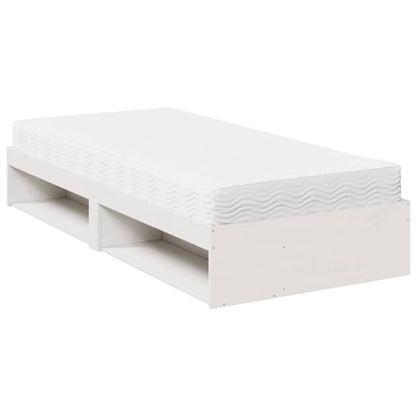 vidaXL daybed med madras 90x200 cm massivt fyrretræ hvid