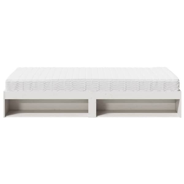 vidaXL daybed med madras 90x200 cm massivt fyrretræ hvid