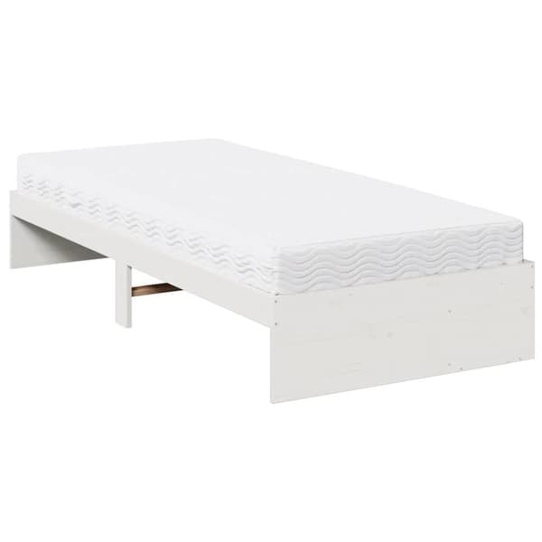 vidaXL daybed med madras 90x200 cm massivt fyrretræ hvid