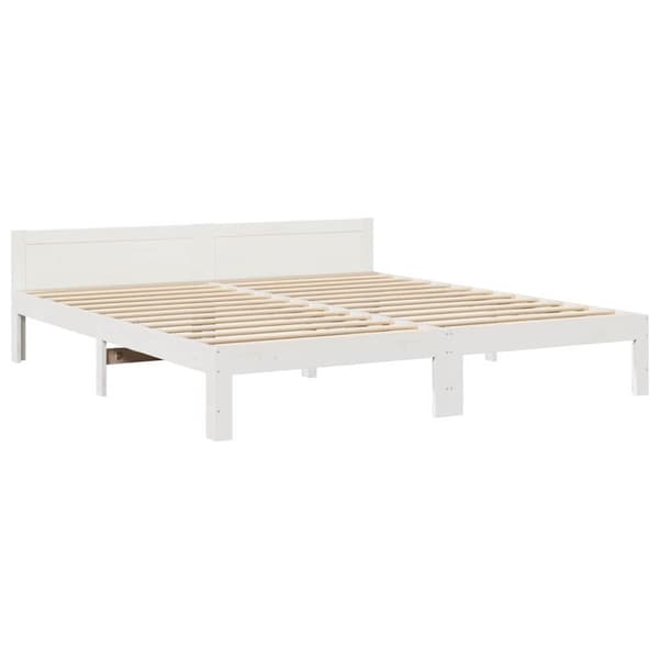 vidaXL familie sengeramme uden madras 270x200 cm massivt fyrretræ hvid
