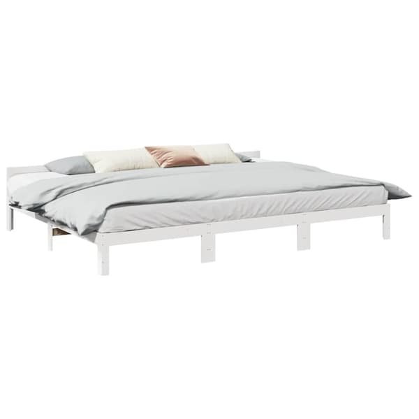 vidaXL familie sengeramme uden madras 270x200 cm massivt fyrretræ hvid