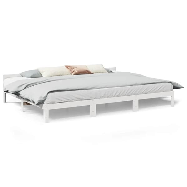 vidaXL familie sengeramme uden madras 270x200 cm massivt fyrretræ hvid