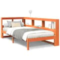 Miniatyrbilde 3 av 11: vidaXL Seng med bokhylle uten madrass voksbrun 75x190 cm heltre furu