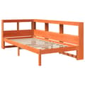 Miniatyrbilde 5 av 11: vidaXL Seng med bokhylle uten madrass voksbrun 75x190 cm heltre furu