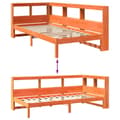 Miniatyrbilde 11 av 11: vidaXL Seng med bokhylle uten madrass voksbrun 75x190 cm heltre furu