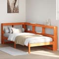 Miniatyrbilde 2 av 11: vidaXL Seng med bokhylle uten madrass voksbrun 75x190 cm heltre furu