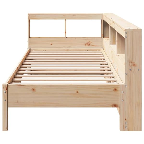 vidaXL Seng med bokhylle uten madrass 75x190 cm heltre furu
