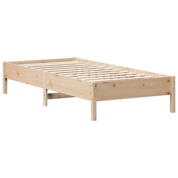 vidaXL Seng med bokhylle uten madrass 75x190 cm heltre furu