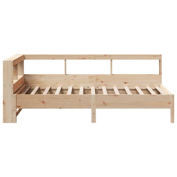 vidaXL Seng med bokhylle uten madrass 75x190 cm heltre furu