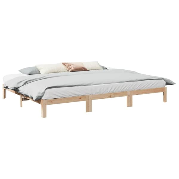 vidaXL Perhesängyn runko Ei patjaa 240x200 cm massiivipuumänty