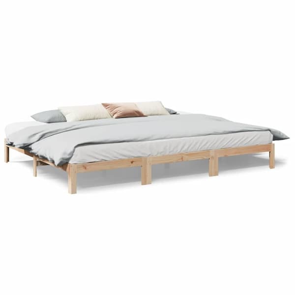 vidaXL Perhesängyn runko Ei patjaa 240x200 cm massiivipuumänty