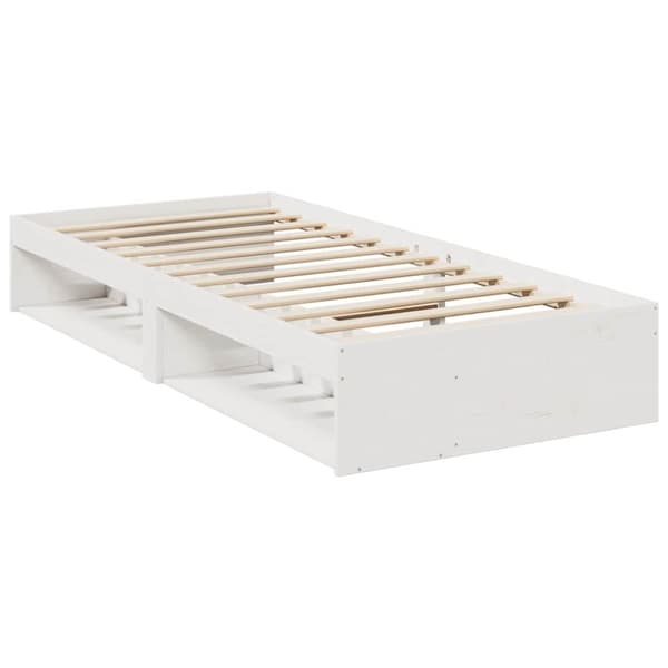 vidaXL Dagseng med madrass hvit 90x190 cm heltre furu