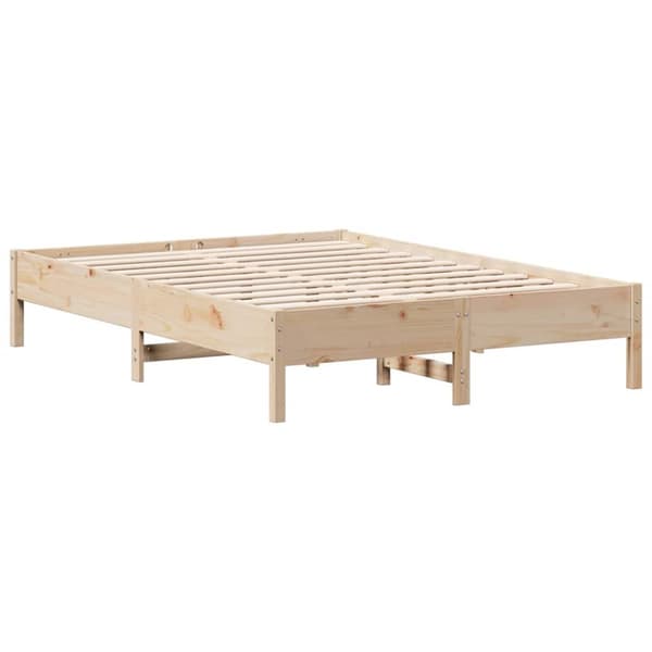 vidaXL Seng med bokhylle uten madrass 120x190 cm heltre furu