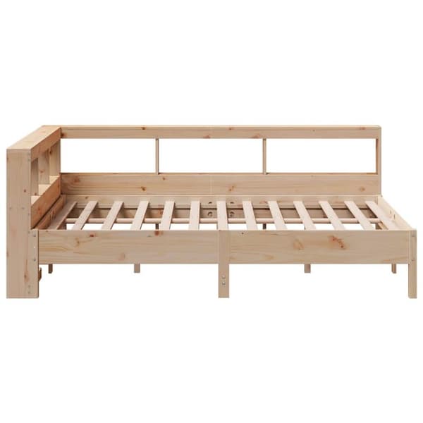vidaXL Seng med bokhylle uten madrass 120x190 cm heltre furu
