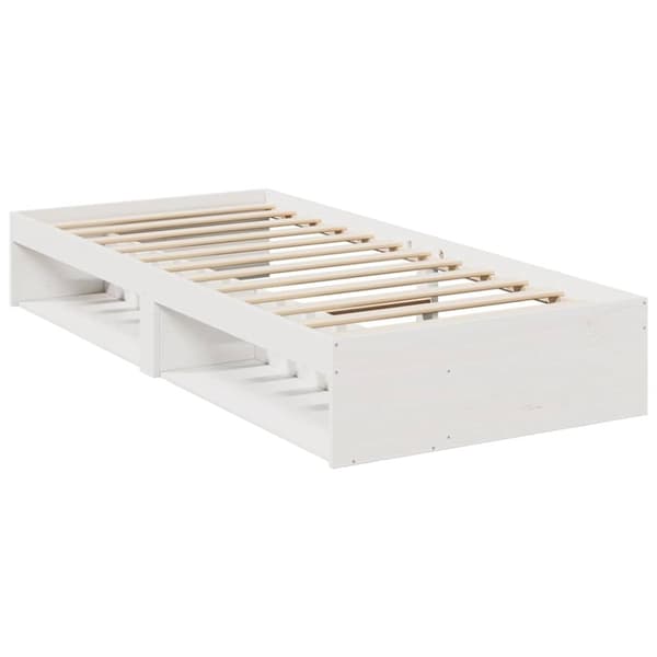 vidaXL Dagseng med madrass hvit 80x200 cm heltre furu