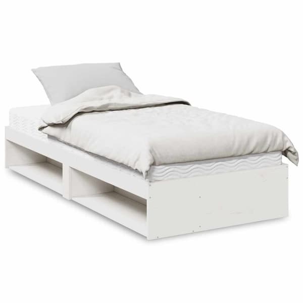 vidaXL Dagseng med madrass hvit 80x200 cm heltre furu